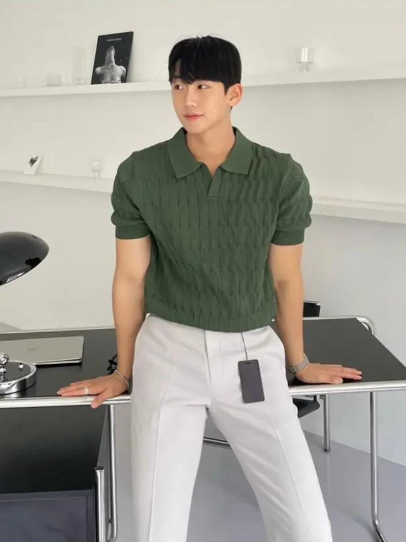 Desiderio: Muscle Fit Knit Polo