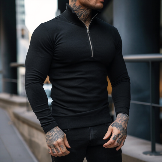 Sartoria: Muscle Fit Half Zip Sweater