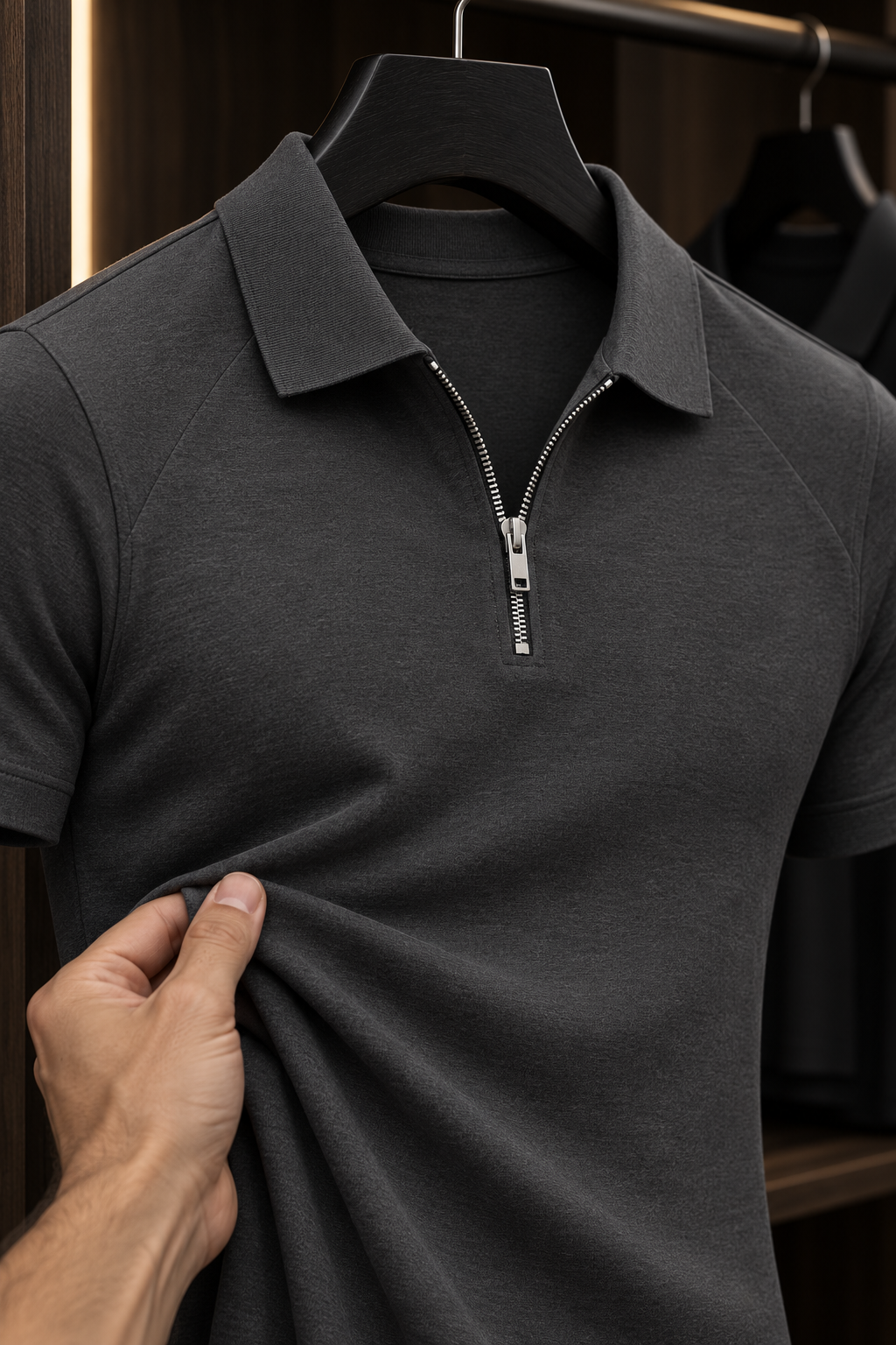 Claudio: Premium Stretch Zip Polo Shirt