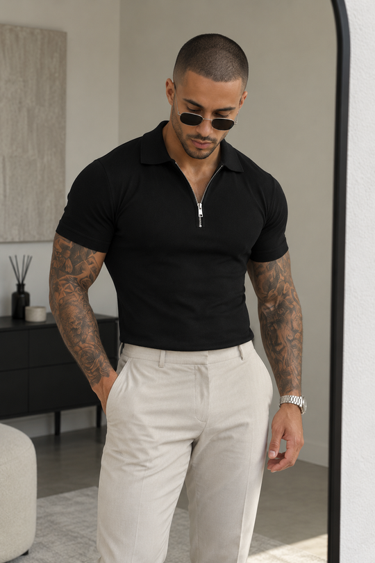 Claudio: Premium Stretch Zip Polo Shirt