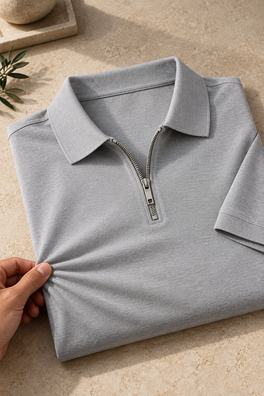 Claudio: Premium Stretch Zip Polo Shirt