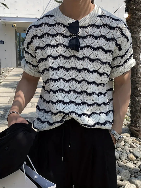 Risacca: Ripple Pattern Knit Tee