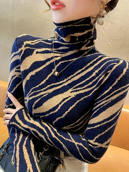 Vivace: Patterned Elegance Turtleneck