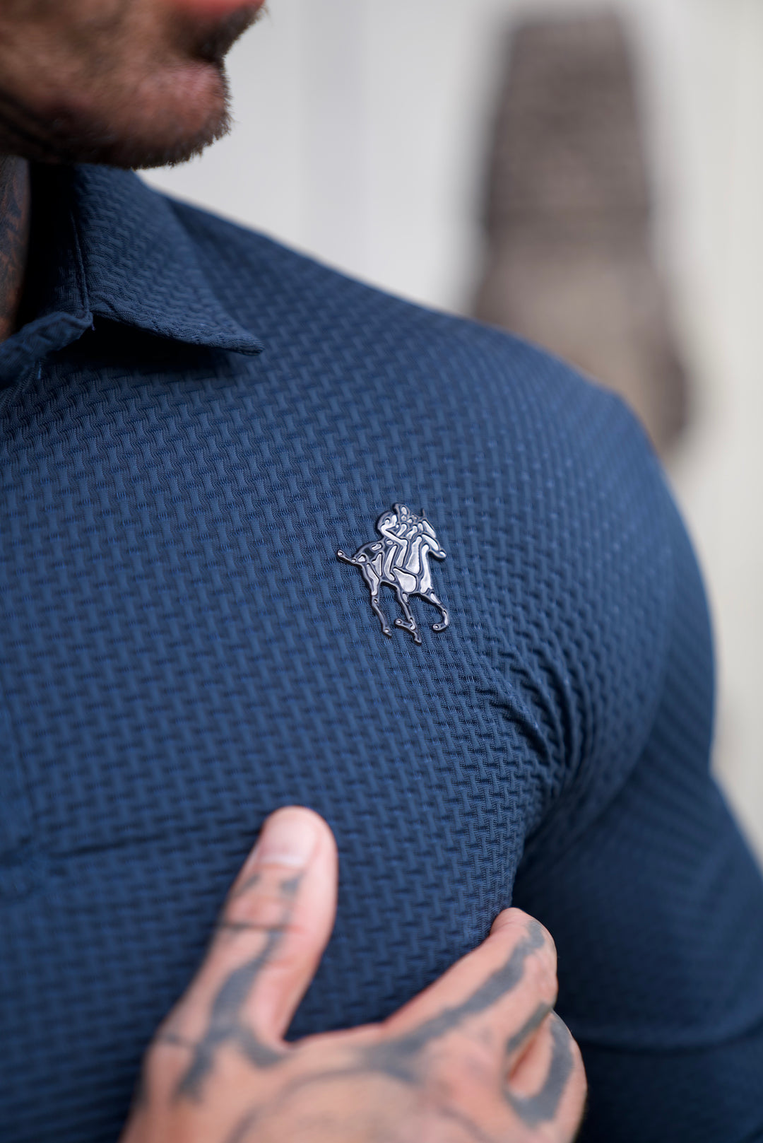 Prestigio: Wrinkle-Free Textured Slim Fit Polo Shirt