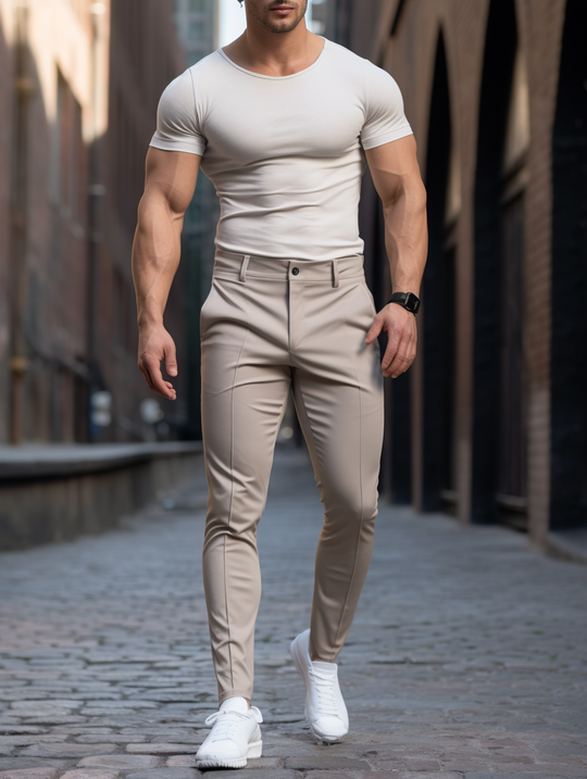 Novate: Wrinkle-Free Slim Fit Trousers