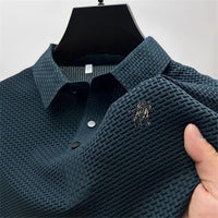 Prestigio: Wrinkle-Free Textured Slim Fit Polo Shirt