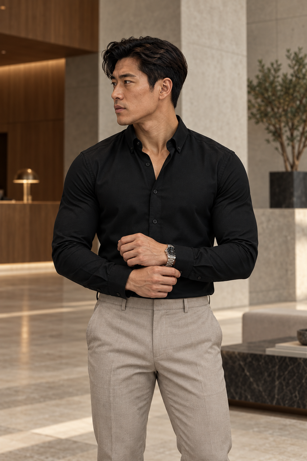 Luciano: Classic Stretch Oxford Shirt
