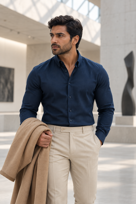 Stefano: Classic Stretch Button-Down Oxford Shirt