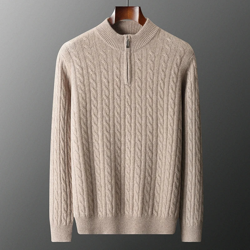 Caldo: Premium Cashmere Half-Zip Sweater