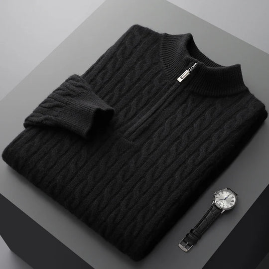 Caldo: Premium Cashmere Half-Zip Sweater