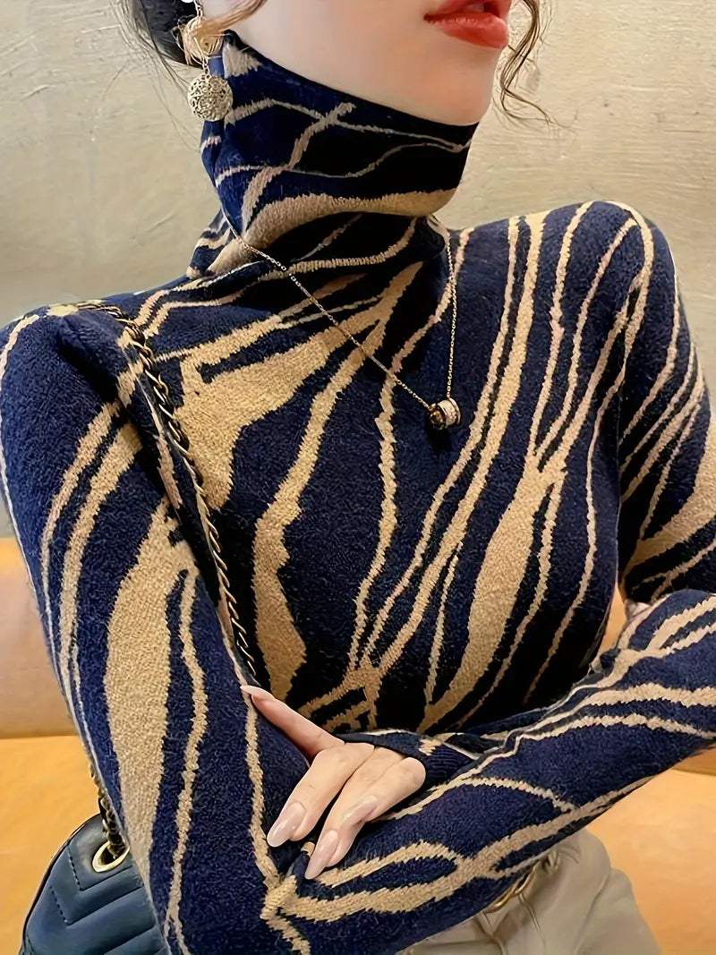 Vivace: Patterned Elegance Turtleneck