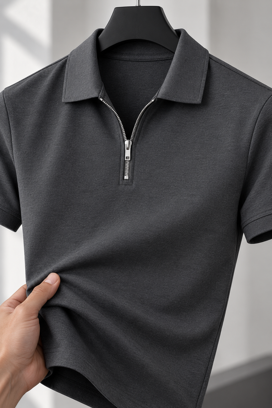 Claudio: Premium Stretch Zip Polo Shirt