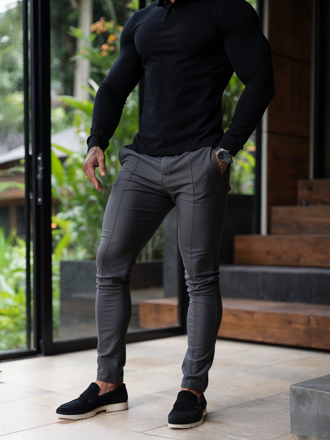 Novate: Wrinkle-Free Slim Fit Trousers