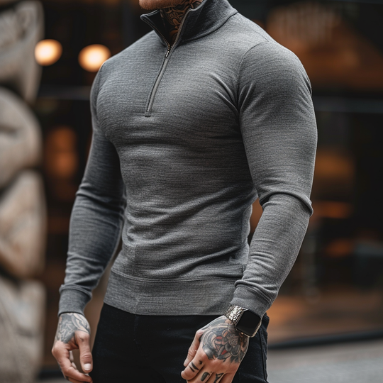 Sartoria: Muscle Fit Half Zip Sweater