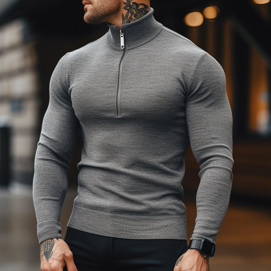 Sartoria: Muscle Fit Half Zip Sweater