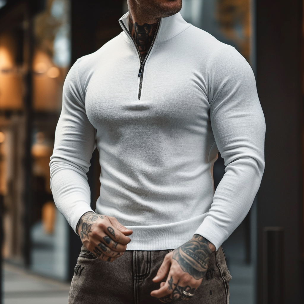 Sartoria: Muscle Fit Half Zip Sweater