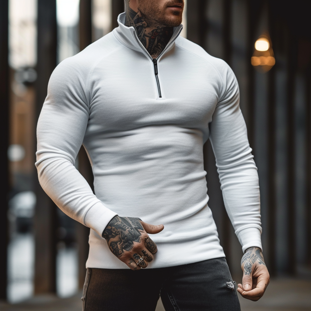 Sartoria: Muscle Fit Half Zip Sweater